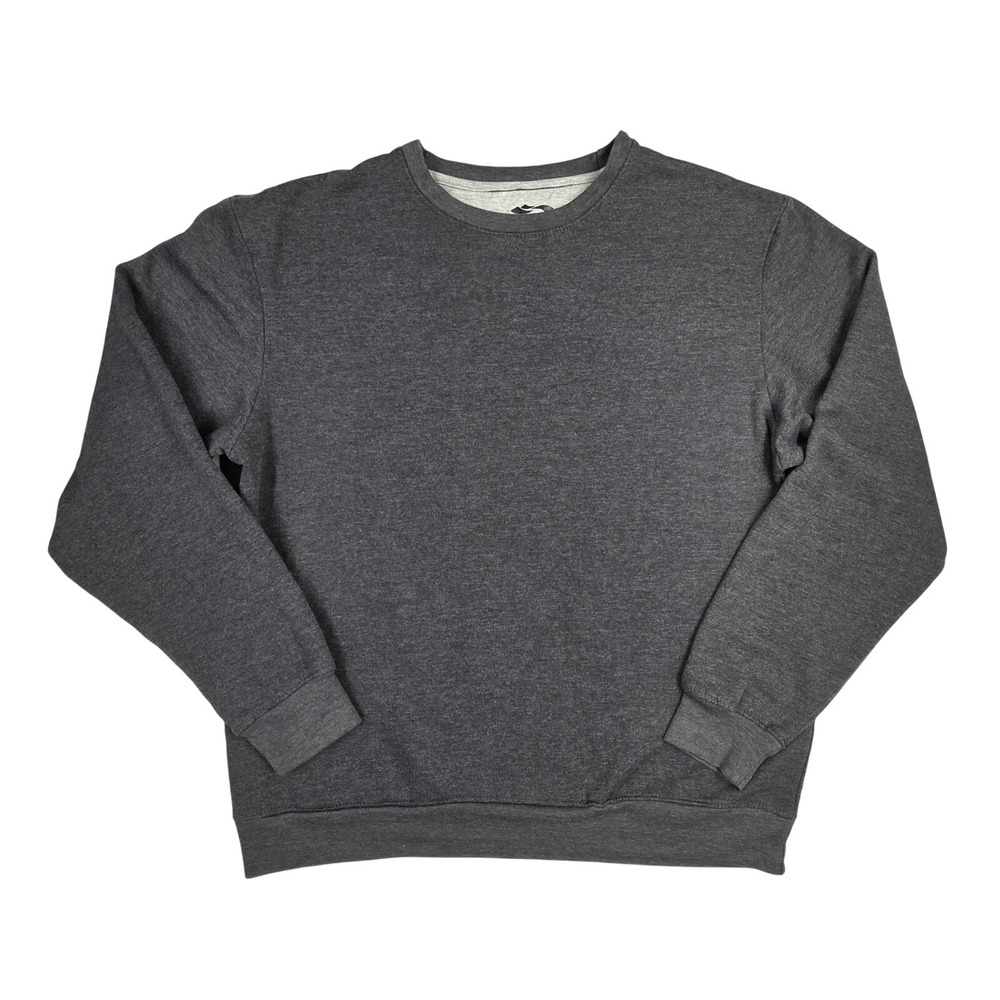 Cascade Sport Mens Large Charcoal Gray Heather Crewneck Fleece Sweatshirt L